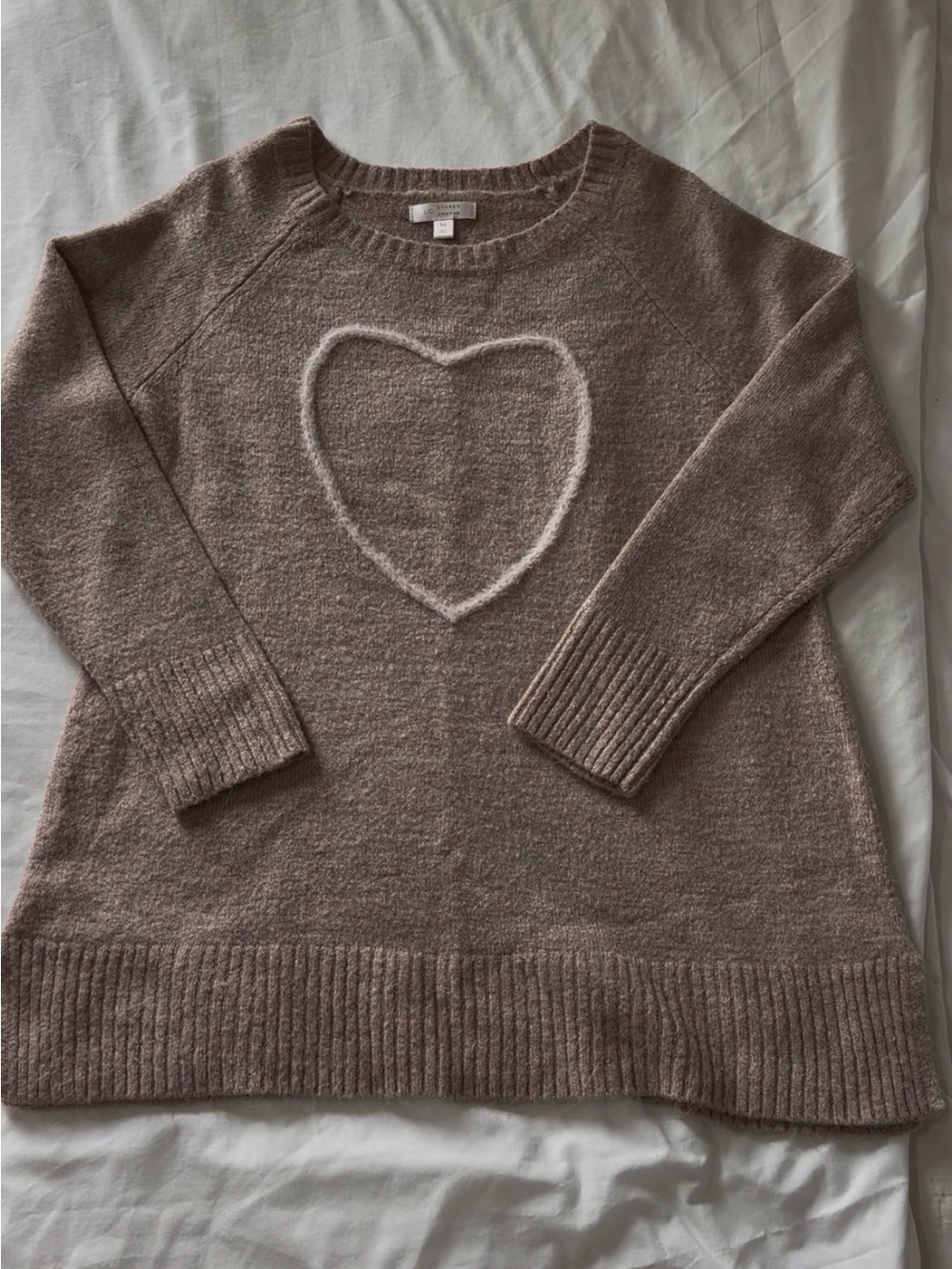 LC Lauren Conrad Crewneck Sweater with Heart Detail Size Medium
